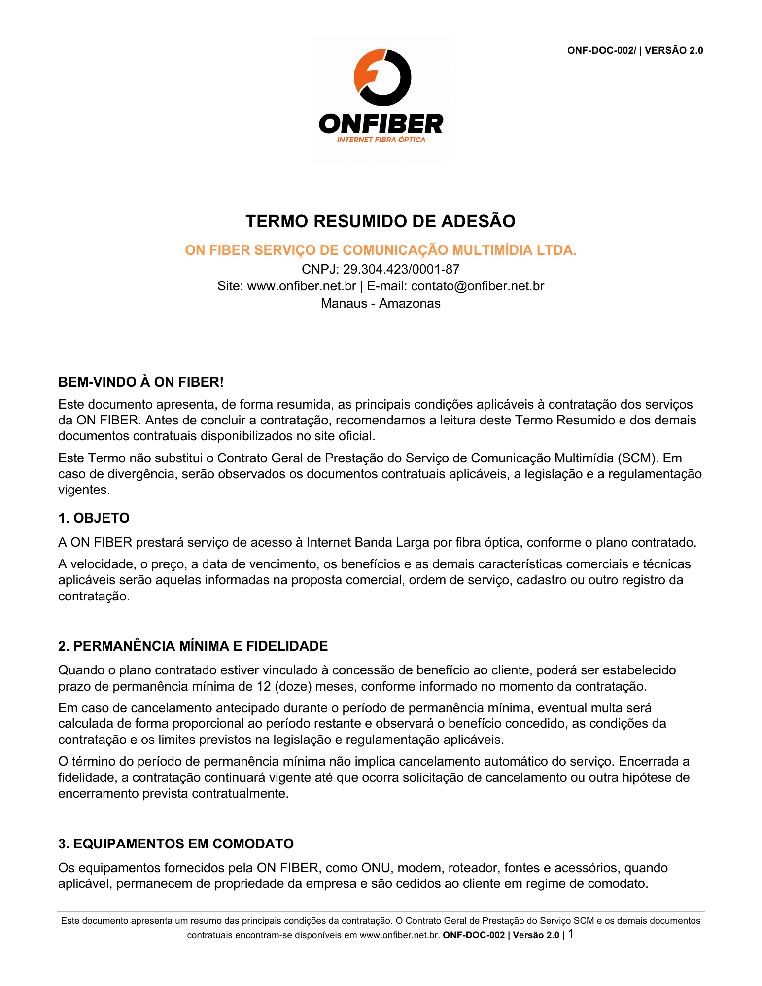 Página 1 do documento Termo Resumido de Adesão